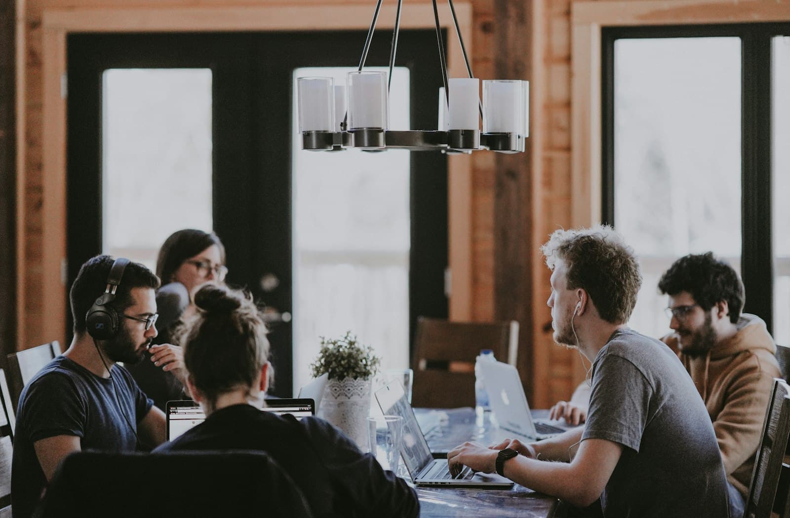 A workforce team at work
