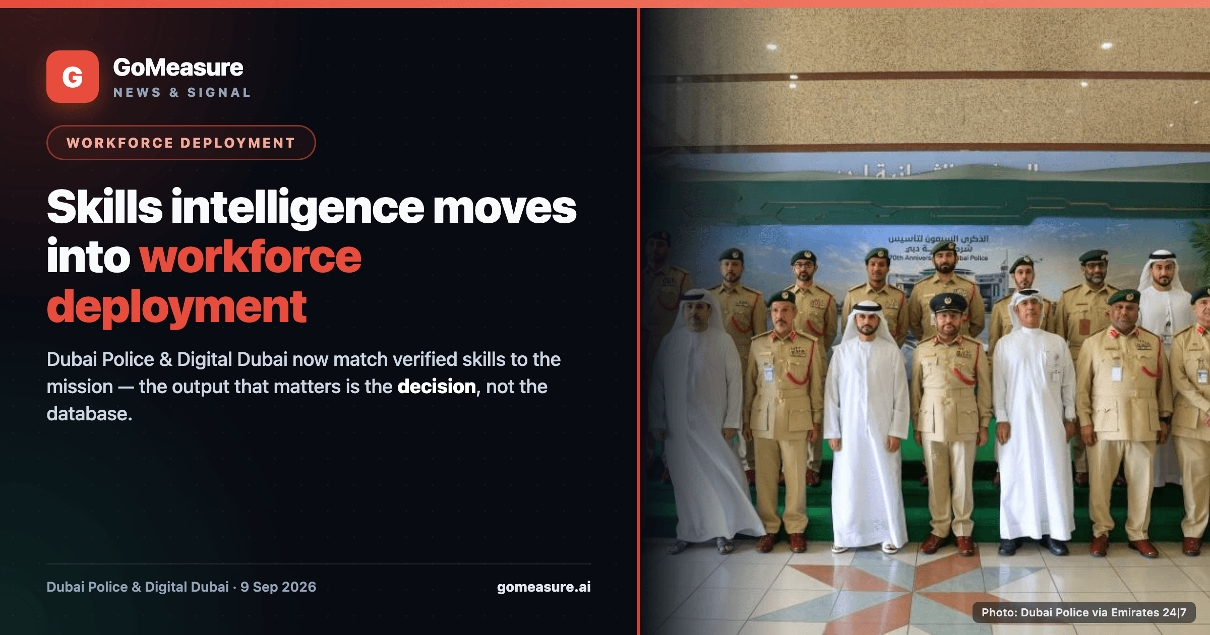 Dubai Police is moving skills intelligence straight into workforce deployment